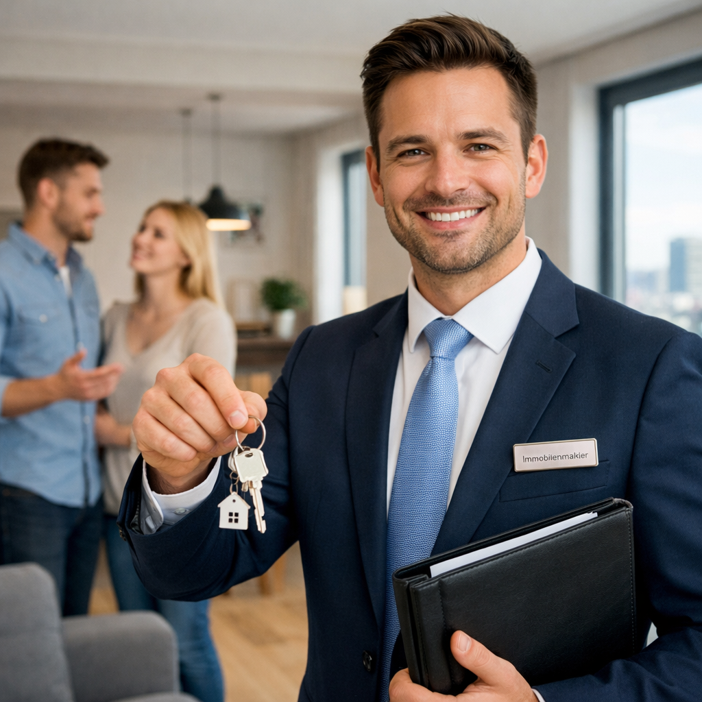 Immobilienmakler Uebergibt Die Schluessel