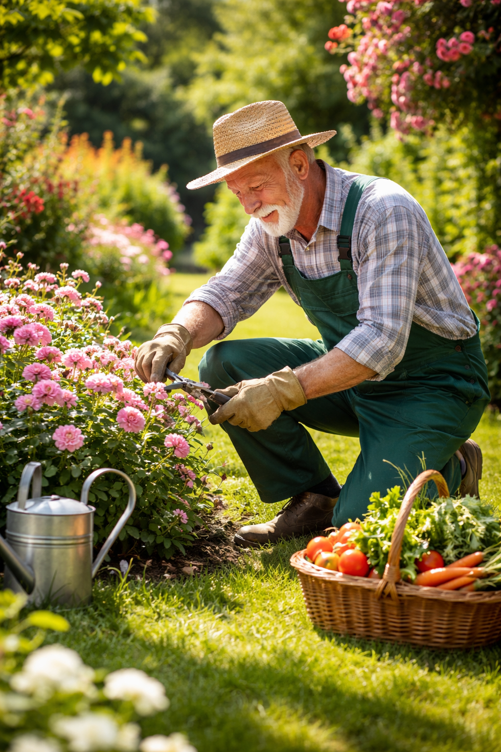 gärtner bei der arbeit im garten